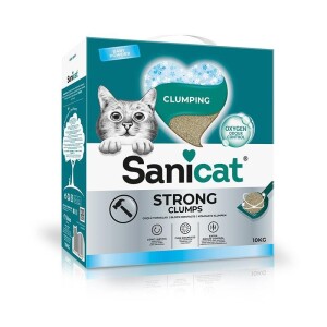 Sanicat Strong Clumps Ekstra Güçlü İnce Taneli Topaklanan Bentonit Kedi Kumu 10 lt - Sanicat