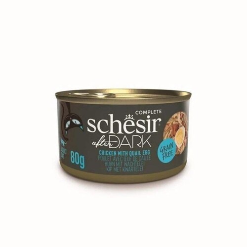 Schesir After Dark Pate Tavuk Etli ve Bıldırcın Yumurtalı Tahılsız Yetişkin Kedi Konservesi 80 gr - 1