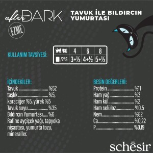 Schesir After Dark Pate Tavuk Etli ve Bıldırcın Yumurtalı Tahılsız Yetişkin Kedi Konservesi 80 gr - 3