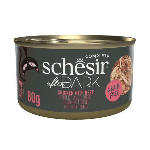 Schesir After Dark Tavuk ile Sığır Et Suyunda Yetişkin Kedi Konservesi 80 Gr - 1