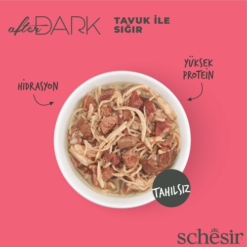 Schesir After Dark Tavuk ve Sığır Etli Suyunda Konserve 80 gr - 2