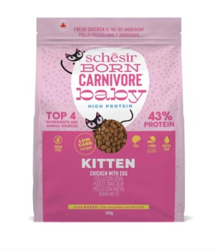 Schesir Baby Born Carnivore Tavuk ve Yumurtalı Yavru Kedi Maması 255 Gr - 1