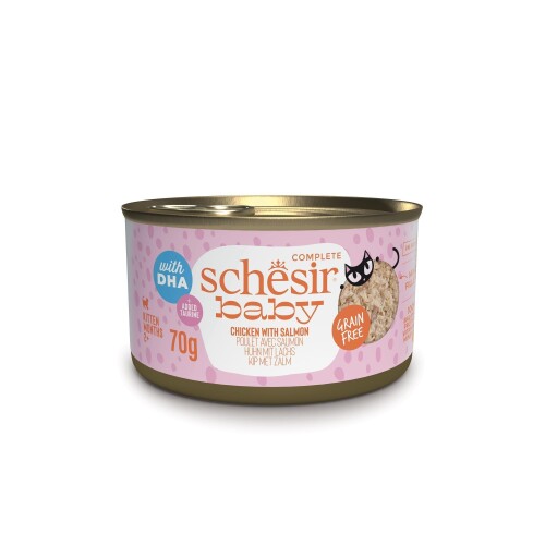 Schesir Tavuk ile Somon Et Suyunda Yavru Kedi Konservesi 70 gr - 1