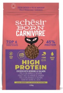 Schesir Born Carnivore Tahılsız Somon Ringa Balıklı ve Tavuklu Yetişkin Kedi Maması 1,25 kg - Schesir