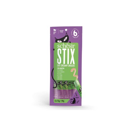 Schesir Cat Stix Ördekli Sıvı Krema Kedi Ödülü 6 X 15 gr - 1