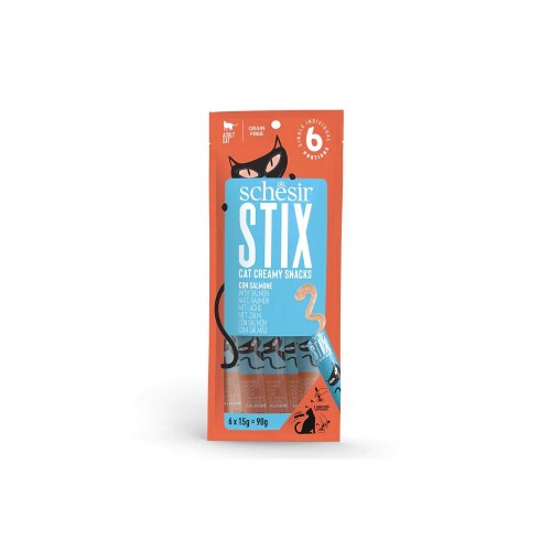 Schesir Cat Stix Somonlu Sıvı Krema Kedi Ödülü 6 X 15 gr - 1