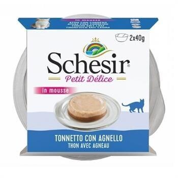 Schesir Delice Ton ve Kuzulu Kedi Mousse Mama 2 X 40 gr - 1