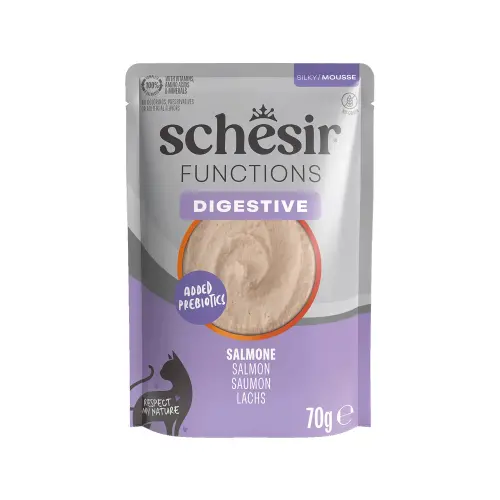 Schesir Functions Sindirim Destekli Somonlu Pouch Yetişkin Kedi Konservesi - 1
