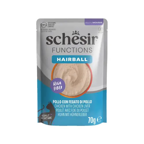 Schesir Functions Tüy Yumaklarını Önleyen Tavuk ve Tavuk Ciğerli Pouch 70 gr - 1