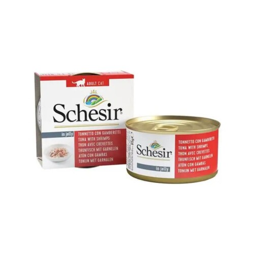 Schesir Jel İçinde Ton Balıklı & Karidesli Yetişkin Kedi Konservesi 85 gr - 1