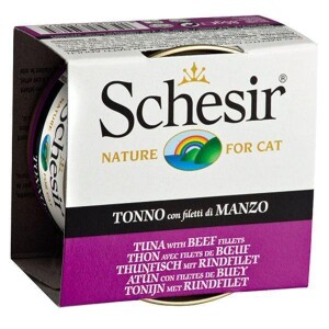 Schesir Jel İçinde Ton Balıklı & Sığır Etli Kedi Konservesi 85 gr - Schesir