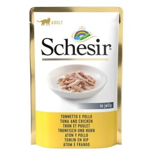 Schesir Jelly Pouch Ton Balıklı ve Tavuklu Yetişkin Kedi Konservesi 85 Gr - Schesir