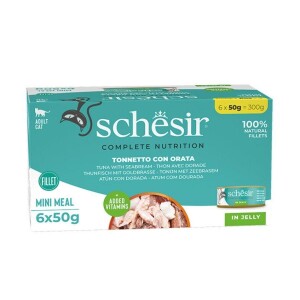 Schesir Jöle İçinde Ton Balığı ve Çipuralı Yetişkin Kedi Konservesi 6 x 50 gr - Schesir