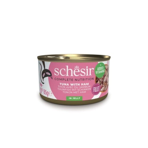 Schesir Jöle İçinde Ton Balığı ve Jambonlu Yetişkin Kedi Konservesi 85 gr - 1