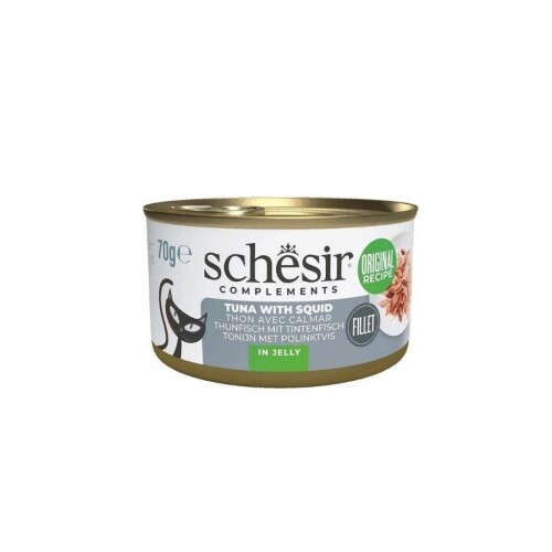 Schesir Jöle İçinde Ton Balıklı ve Kalamarlı Yetişkin Kedi Konservesi 70 gr - 1
