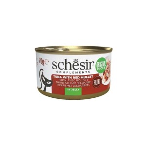 Schesir Jöle İçinde Ton ve Barbun Balıklı Yetişkin Kedi Konservesi 70 gr - Schesir