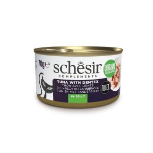 Schesir Jöle İçinde Ton ve Sinarit Balıklı Yetişkin Kedi Konservesi 70 gr - Schesir
