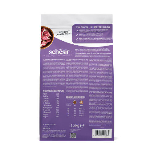 Schesir Hayvansal Monoprotein Formülü Kuzulu Hassas Yetişkin Kedi Maması 1,5 kg - 2
