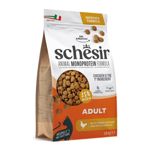 Schesir Hayvansal Monoprotein Formülü Tavuklu Yetişkin Kedi Maması 1,5 kg - 1