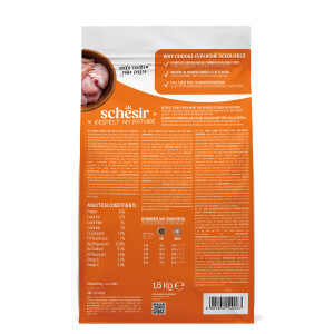 Schesir Hayvansal Monoprotein Formülü Tavuklu Yetişkin Kedi Maması 1,5 kg - 3