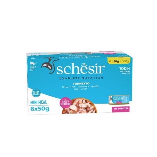 Schesir Pişirme Suyunda Ton Balıklı Yetişkin Kedi Konservesi 6 x 50 gr - 1