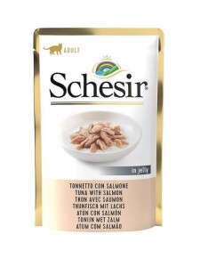 Schesir Pouch Jelly Ton Balıklı Somonlu Kıyılmış Kedi Konservesi 85 gr - Schesir