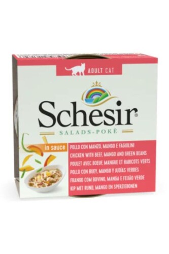 Schesir Salads Poke Tavuk Sığır Mango Fasulyeli Kedi Salatası 85 gr - 1