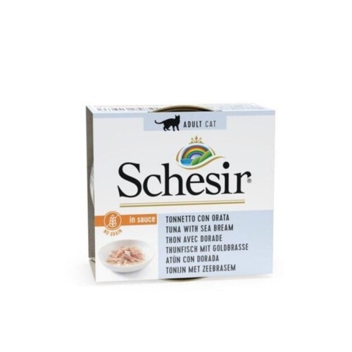Schesir Sos İçinde Ton Balıklı ve Çipuralı Yetişkin Kedi Konservesi 70 gr - 1