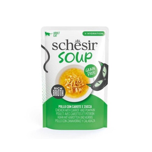 Schesir Soup Pouch Tavuk ve Bal Kabağı Yetişkin Kedi Çorbası 40 gr - 1