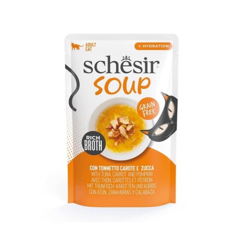 Schesir Soup Ton Balığı ile Bal Kabağı Yetişkin Kedi Çorbası Pouch 40g - 1