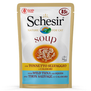 Schesir Soup Ton Balığı ile Kalamar Yetişkin Kedi Pouch 40 Gr - Schesir