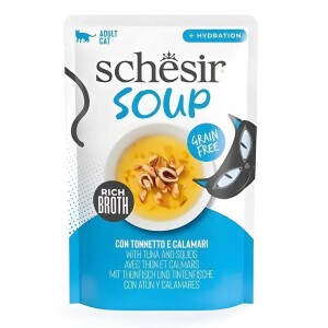 Schesir Soup Ton Balığı ile Kalamar Yetişkin Kedi Pouch 40 Gr - Schesir