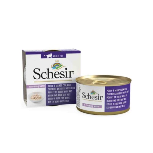 Schesir Suda Pişirilmiş Tavuk & Sığır Etli Kedi Konservesi 85 gr - 1