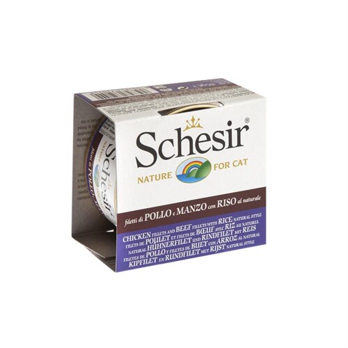 Schesir Suda Pişirilmiş Tavuk & Sığır Etli Kedi Konservesi 85 gr - 1
