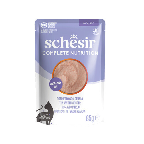 Schesir Tam ve Dengeli Ton Balıklı ve Orfoz Balıklı Mus Kedi Pouch - 1