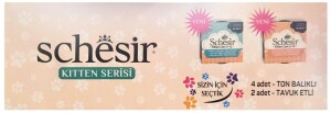 Schesir Tavuk Etli ve Ton Balıklı Yavru Kedi Konserve Maması 85 gr (6 AL 5 ÖDE) - 2