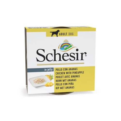 Schesir Jelly Tavuk ve Ananas Jöle İçinde Yetişkin Köpek Konservesi 150 gr - 1