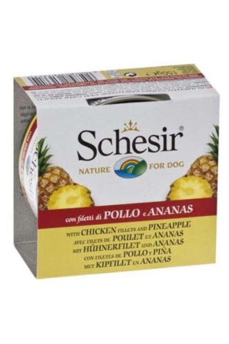 Schesir Tavuk Fileto ve Ananaslı Yetişkin Köpek Konservesi 150 gr - 1