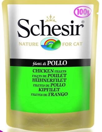 Schesir Pouch Tavuk Fileto Yetişkin Kedi Konservesi 100 gr - 1
