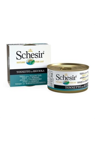 Schesir Ton Balığı ve Sarı Kuyruk Balıklı Jöleli Kedi Konservesi 85 gr - 1