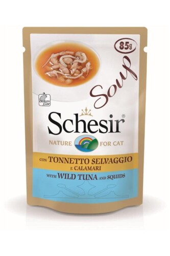 Schesir Ton Balıklı Kalamarlı Kedi Çorbası 85 gr - 1