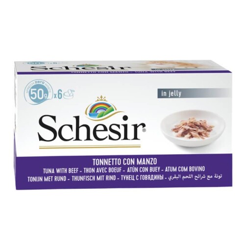 Schesir Ton Balıklı ve Biftekli Yaş Kedi Maması 50 gr (6 AL 5 ÖDE) - 1