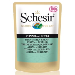 Schesir Pouch Ton Balıklı ve Çipura Kedi Konservesi 100 gr - Schesir