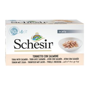 Schesir Ton Balıklı ve Somonlu Yaş Kedi Maması 50 gr (6 AL 5 ÖDE) - Schesir