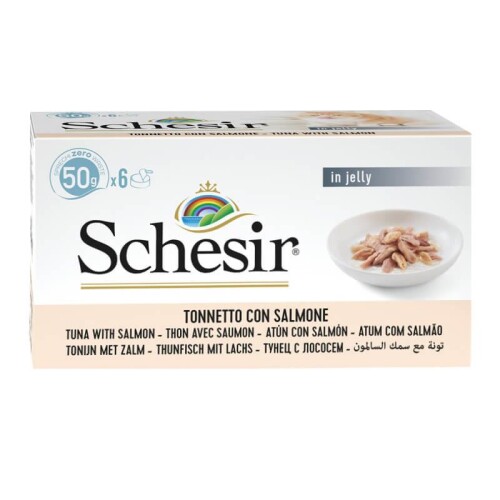 Schesir Ton Balıklı ve Somonlu Yaş Kedi Maması 50 gr (6 AL 5 ÖDE) - 1