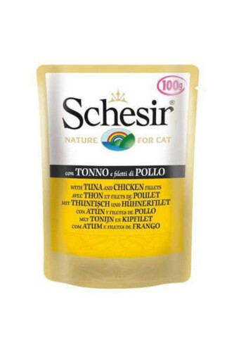 Schesir Ton Balıklı ve Tavuklu Yetişkin Kedi Pouch 100 gr - 1