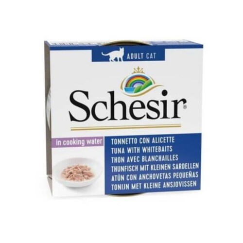 Schesir Suda Pişirilmiş Ton ve Ringa Balıklı Yetişkin Kedi Konservesi 85 gr - 1