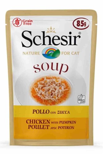 Schesir Doğal Tavuklu ve Balkabaklı Yetişkin Kedi Çorbası 85 gr - 1