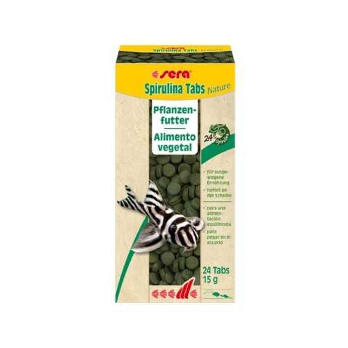Sera Spirulina Tabs Nature Bitkisel Balık Yemi 24 Tablet 15 gr - 1