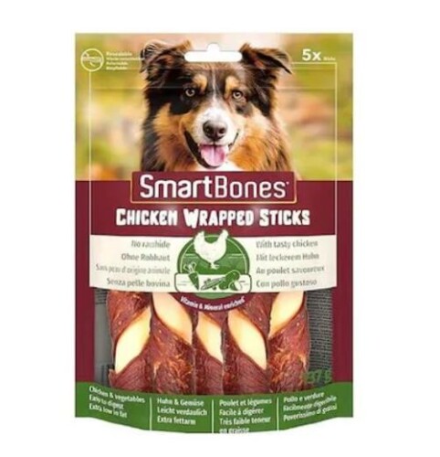 SmartBones Tavuk Sargılı Medium Stick Köpek Ödülü 5'li 125 gr - 1